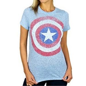 Marvel Captain America Light Blue Short Sleeve TShirt Size M